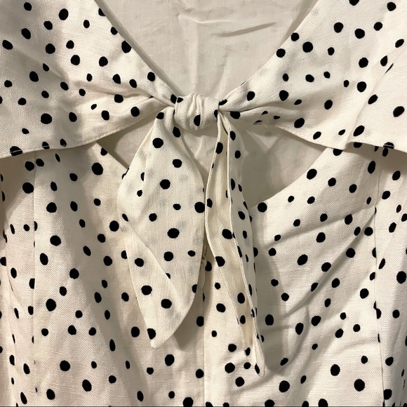 NWT Loft White/Black Dotted Flared Dress size 14 - Picture 10 of 16